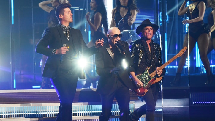 Pitbull Recruits Robin Thicke, Travis Barker for 'Bad Man' at Grammys