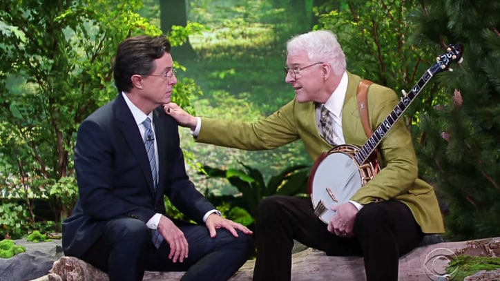 Watch Colbert, Steve Martin Duet on Forest Friendship Song