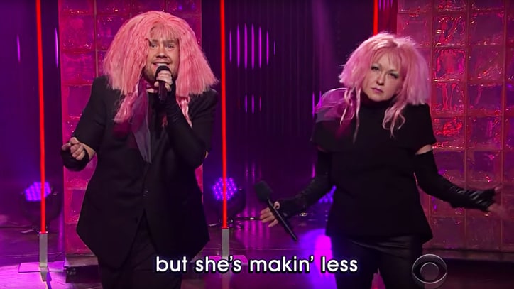See Cyndi Lauper, James Corden Sing 'Girls Just Want Equal Funds'