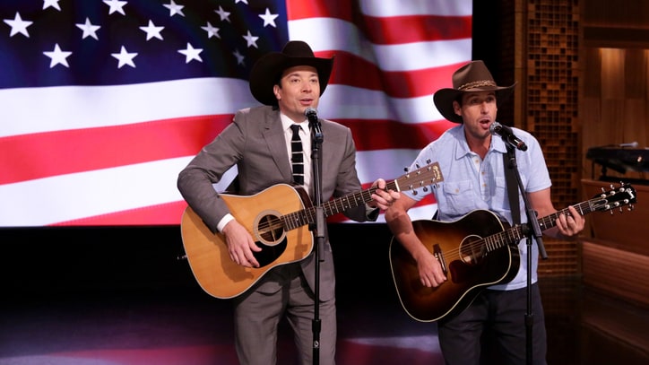 Watch Adam Sandler, Jimmy Fallon Honor Troops With Garth Brooks Parody