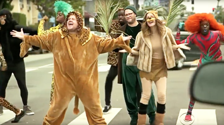 See Seth Rogen, Rose Byrne Stage 'The Lion King' on 'Corden'