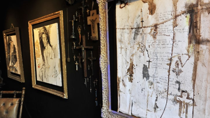 Pete Doherty Shows Blood Paintings in London