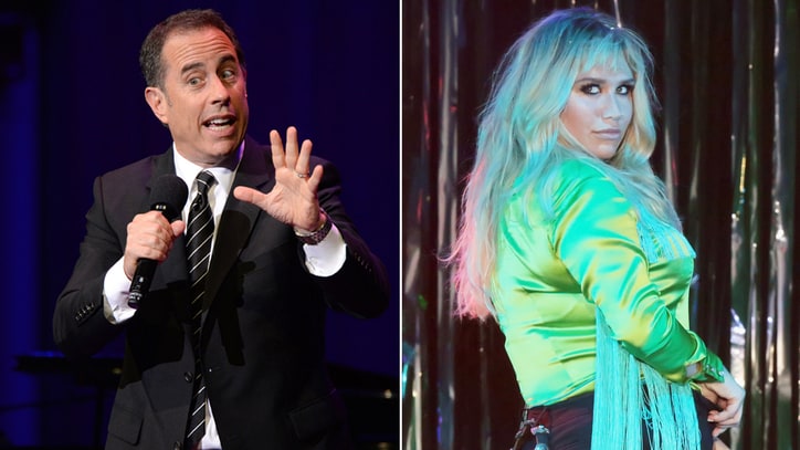 Watch Jerry Seinfeld Deny Kesha a Hug Three Times: 'I Don't Know Who That Is'