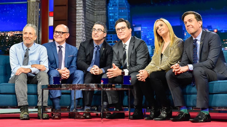 Watch Jon Stewart, 'Daily Show' Correspondents Reunite on 'Colbert'
