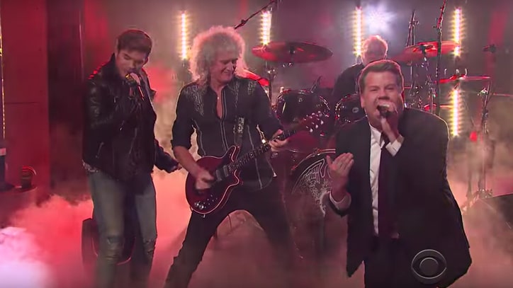 Watch Adam Lambert Challenge James Corden to Queen Sing-Off