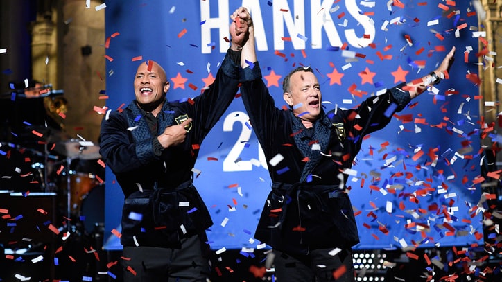 See Dwayne Johnson, Tom Hanks Announce 2020 Presidential Run on 'SNL'