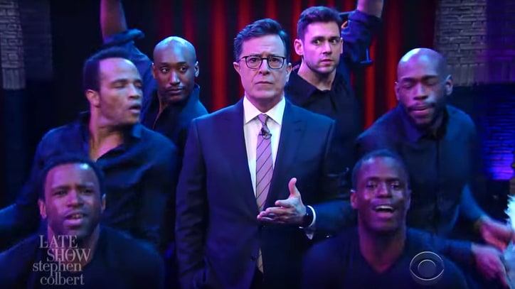 Watch Stephen Colbert Spoof Mariah Carey's New Year's Nightmare
