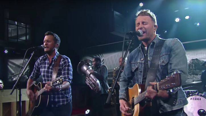 See Luke Bryan, Dierks Bentley Cover Merle Haggard on 'Colbert'