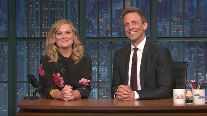 See Amy Poehler, Seth Meyers Take on Pro-Trump Activists on 'Late Night'