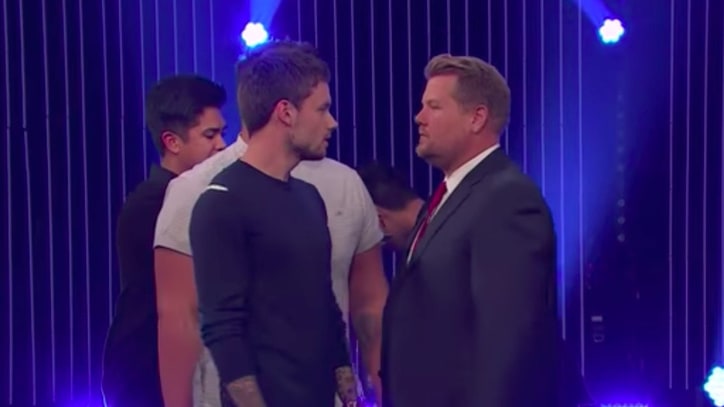 See Liam Payne, James Corden Battle in Boy Band Sing-Off