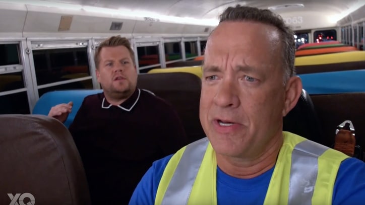 See Tom Hanks, James Corden Do Carpool Karaoke on School Bus