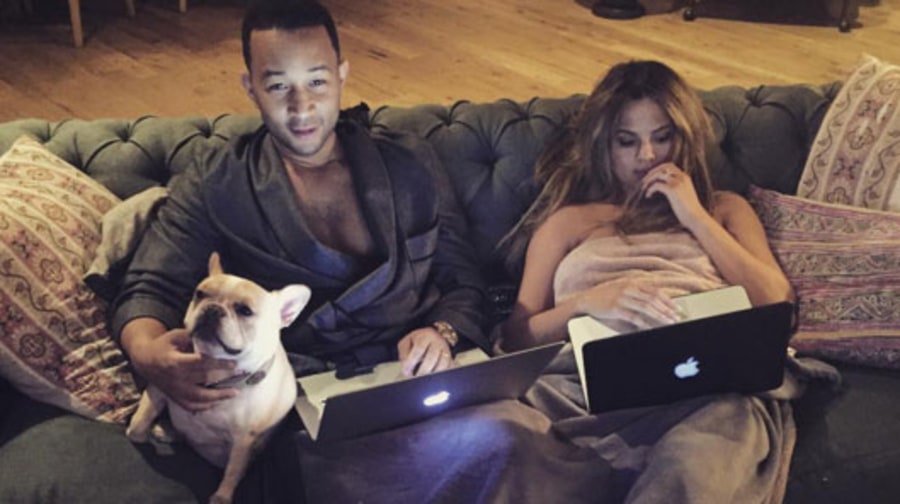 Chrissy Teigen, John Legend Share Sexy Laptop 'Romance' Snap