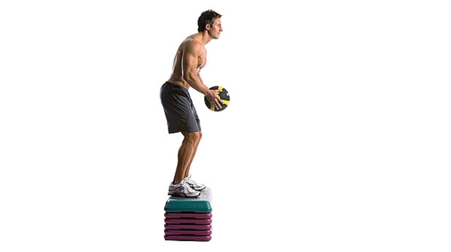 Depth Jump with Medicine Ball Complete Functional Fitness in 10 Moves Men's Journal