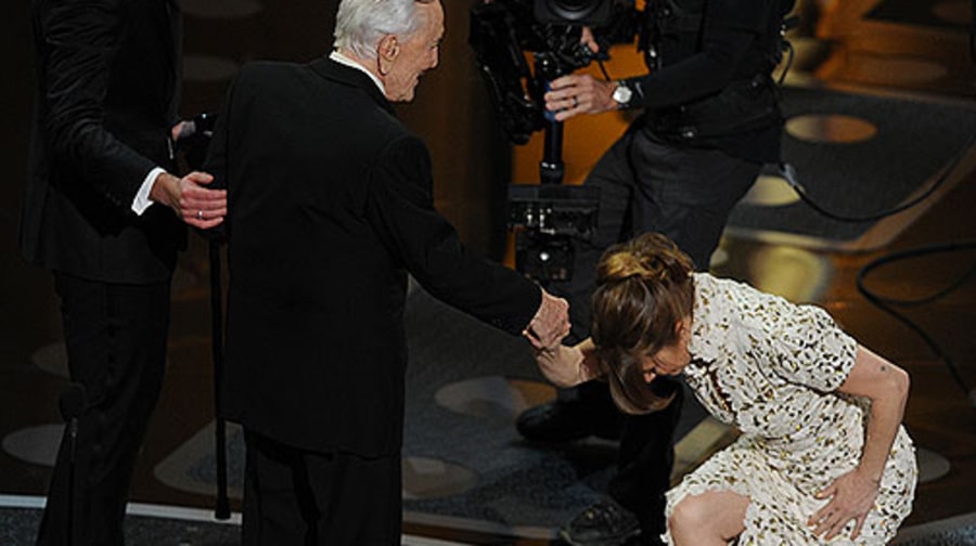 Kirk Douglas and Melissa Leo