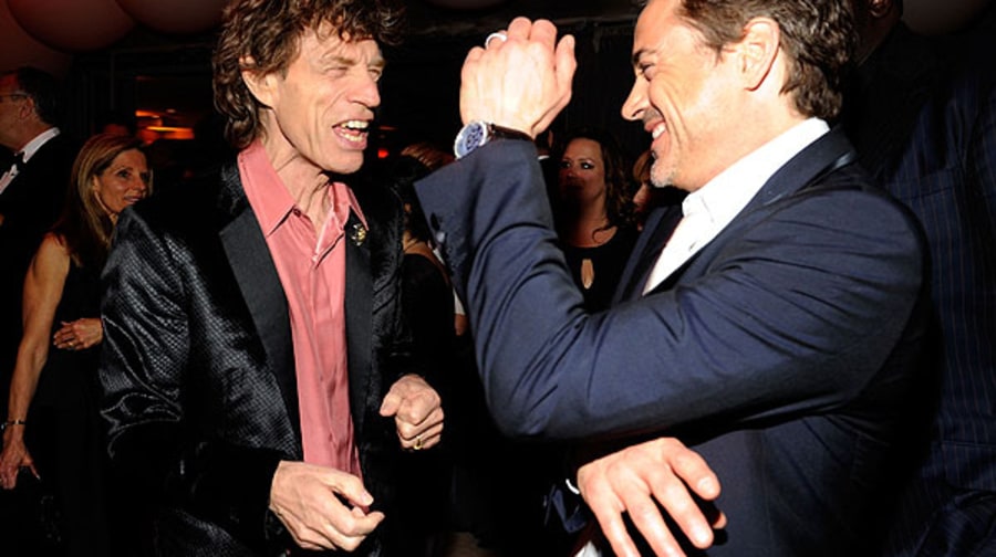 Mick Jagger and Robert Downey Jr.