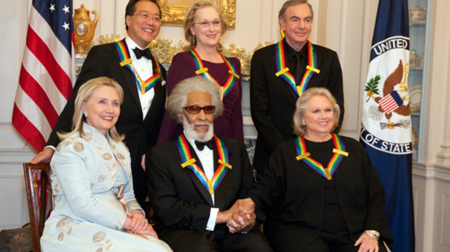 Hillary Clinton Poses With Recipients