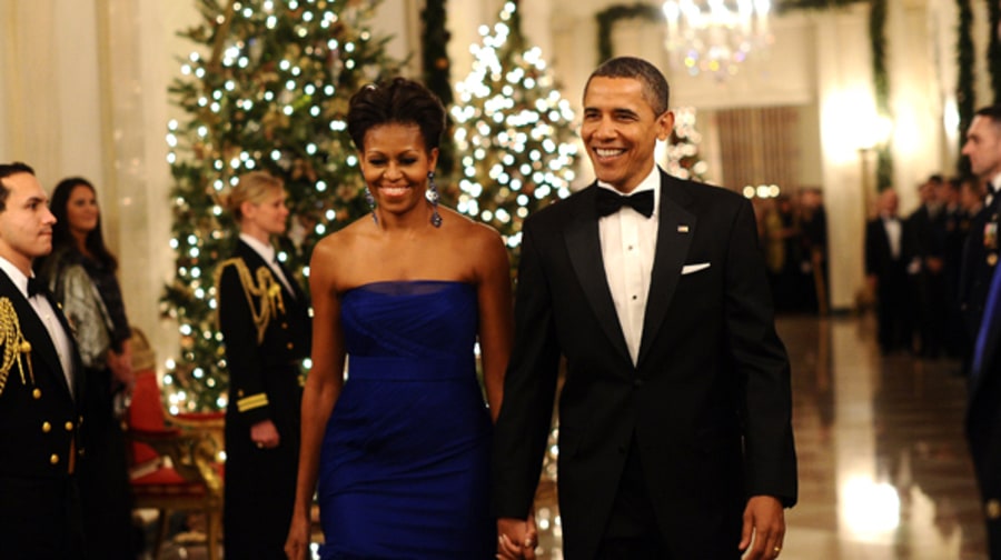 The president and First Lady arrive