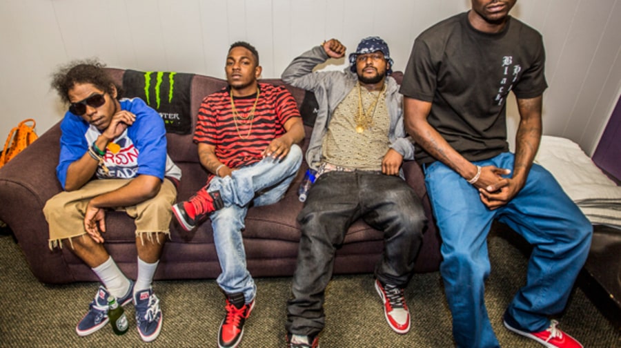 Kendrick Lamar and Black Hippy Backstage