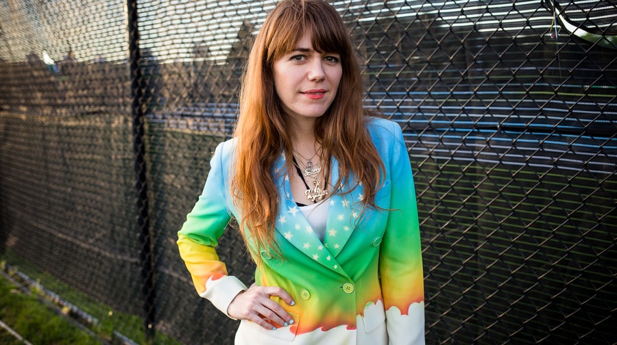 Best Rainbow Pantsuit: Jenny Lewis