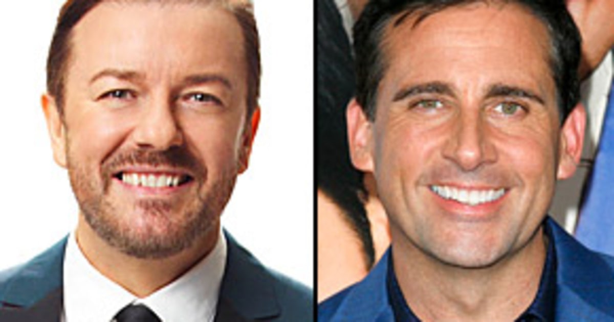 See Ricky Gervais Meet Steve Carell on The Office - Us Weekly