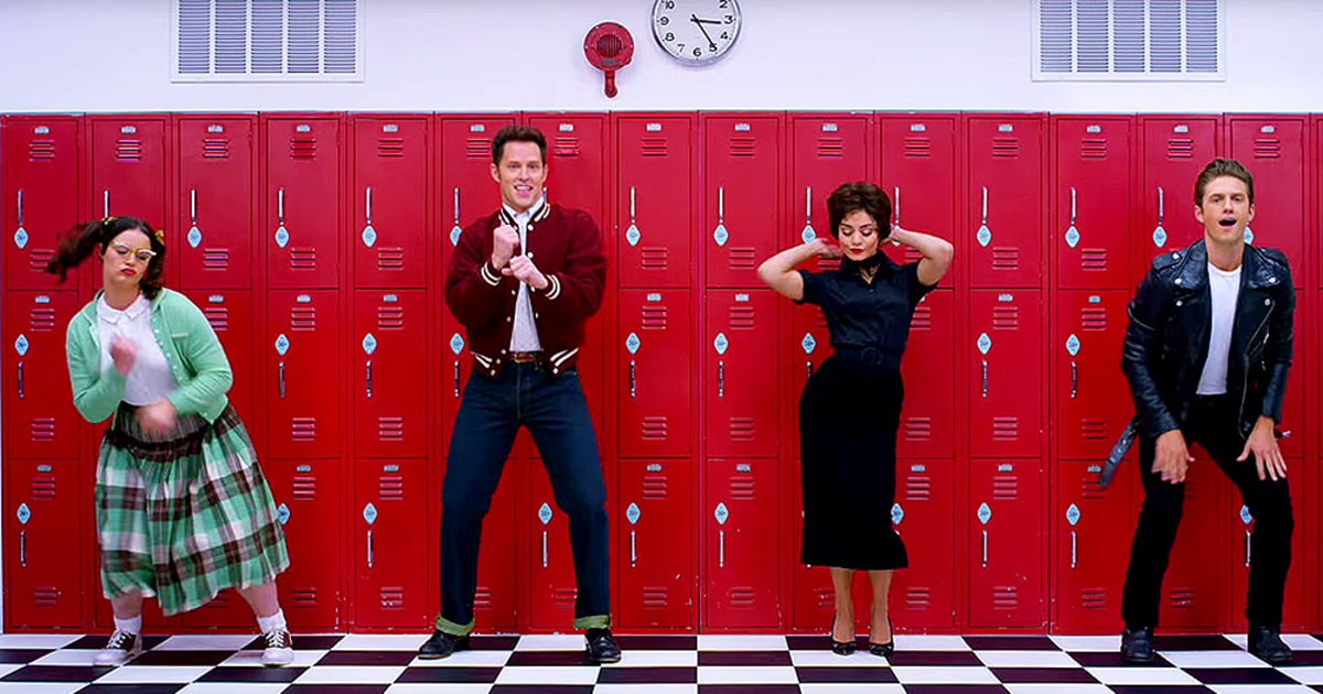 First Grease Live Teaser Watch the Cast Do the Hand Jive Us Weekly